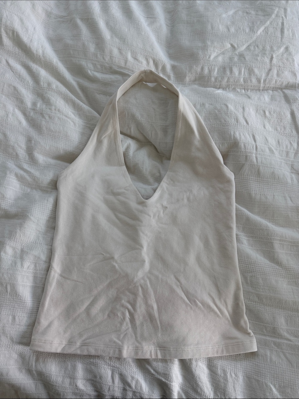 Abercrombie Halter V-Neck Women's Top in Light Cream
